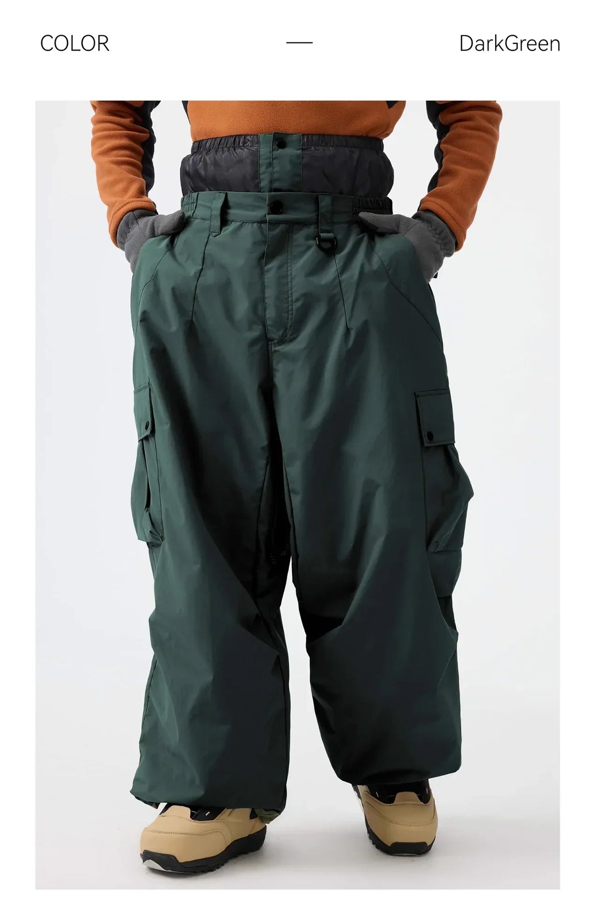 Pantalon de Ski Ample Unisexe – Pantalon de Snowboard Respirant avec Zipp et Isolation
