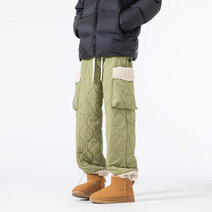 Pantalon de Ski Matelassé pour Homme – Pantalon d’Hiver Épais à Coupe Droite