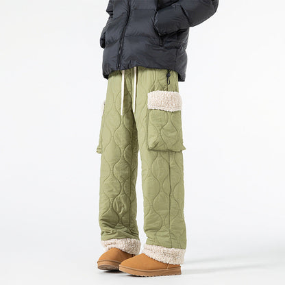 Pantalon de Ski Matelassé pour Homme – Pantalon d’Hiver Épais à Coupe Droite