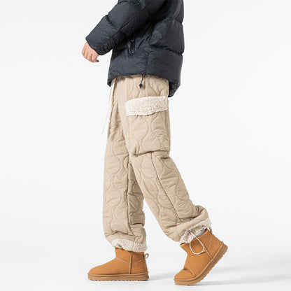Pantalon de Ski Matelassé pour Homme – Pantalon d’Hiver Épais à Coupe Droite
