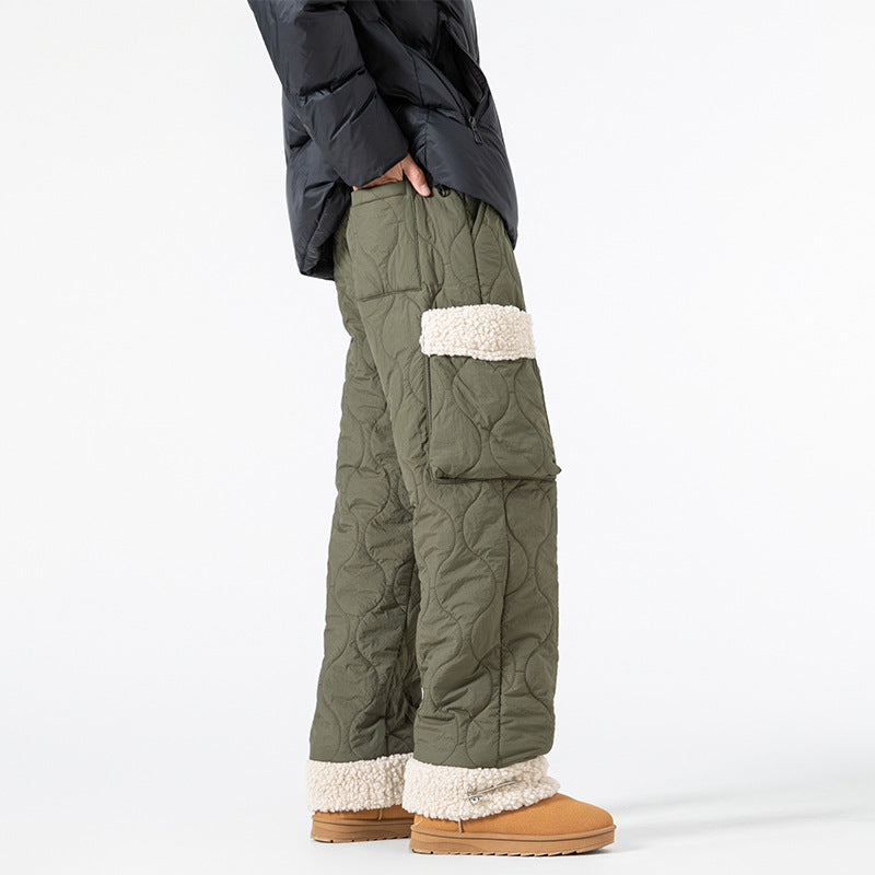 Pantalon de Ski Matelassé pour Homme – Pantalon d’Hiver Épais à Coupe Droite