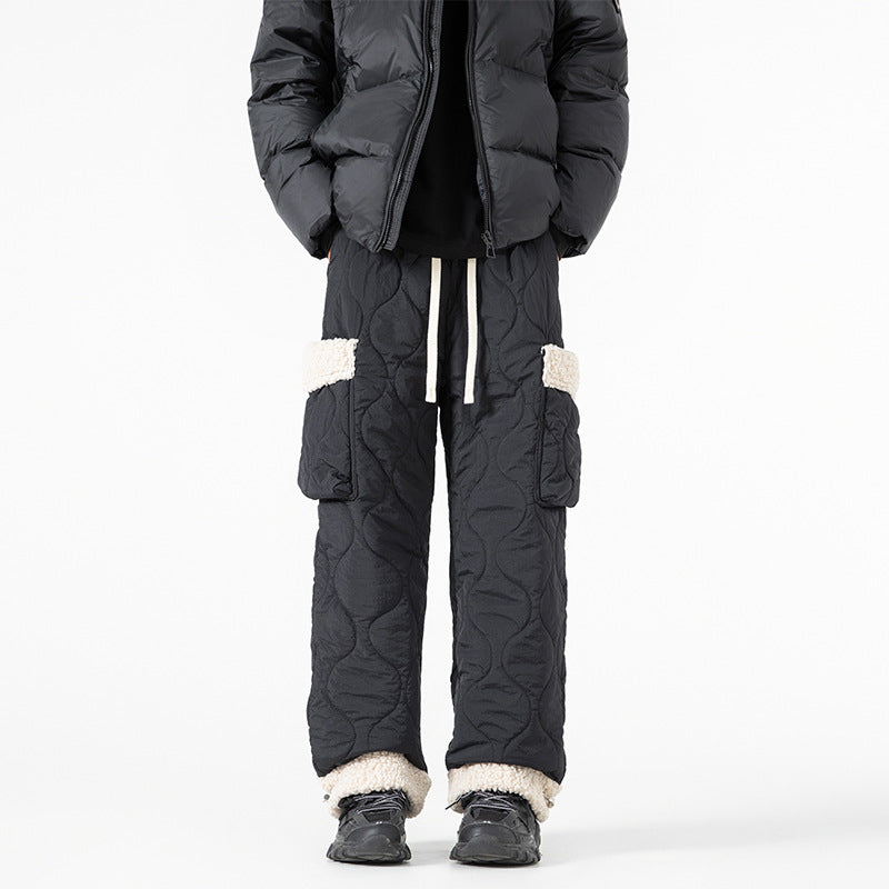 Pantalon de Ski Matelassé pour Homme – Pantalon d’Hiver Épais à Coupe Droite
