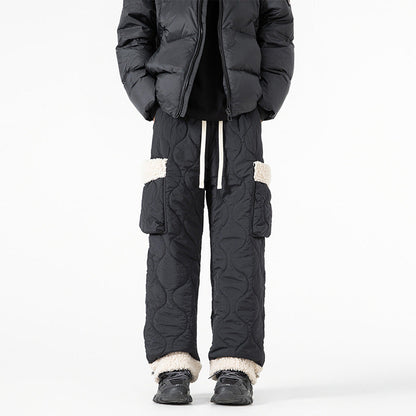 Pantalon de Ski Matelassé pour Homme – Pantalon d’Hiver Épais à Coupe Droite