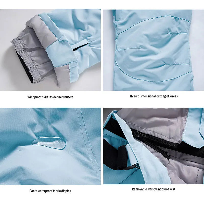 Pantalon de Ski Hivernal Unisexe – Pantalon Étanche et Coupe-Vent avec Protection de Taille