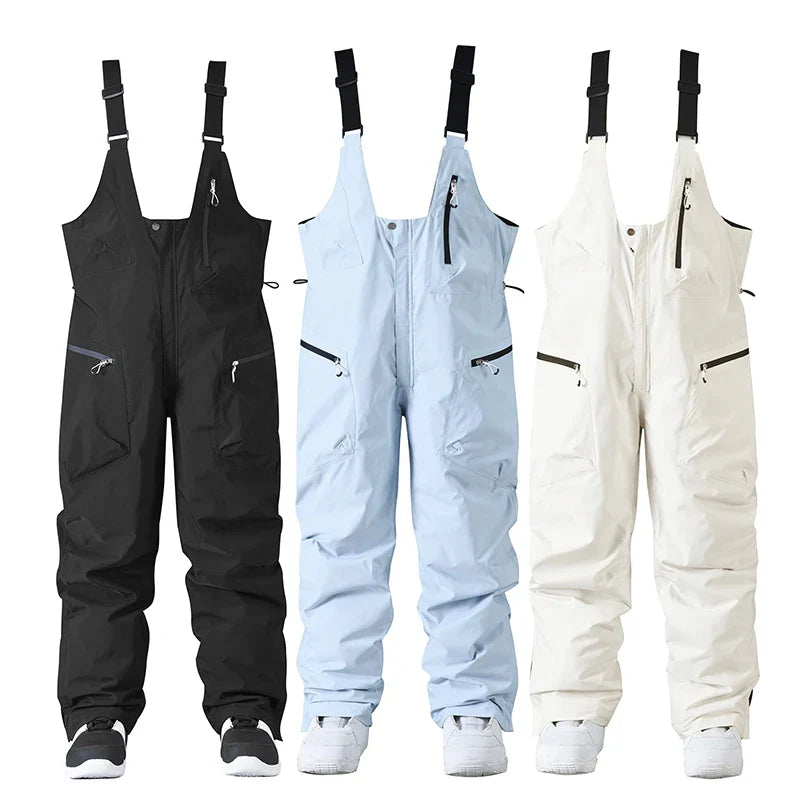 Pantalon de Ski Ajustable Unisexe – Pantalon de Snow avec Bretelles et Fermeture Zippée