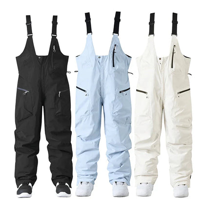 Pantalon de Ski Ajustable Unisexe – Pantalon de Snow avec Bretelles et Fermeture Zippée