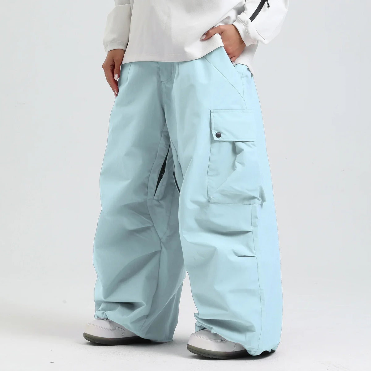Pantalon de Ski Ample Unisexe – Pantalon de Snowboard Respirant avec Zipp et Isolation
