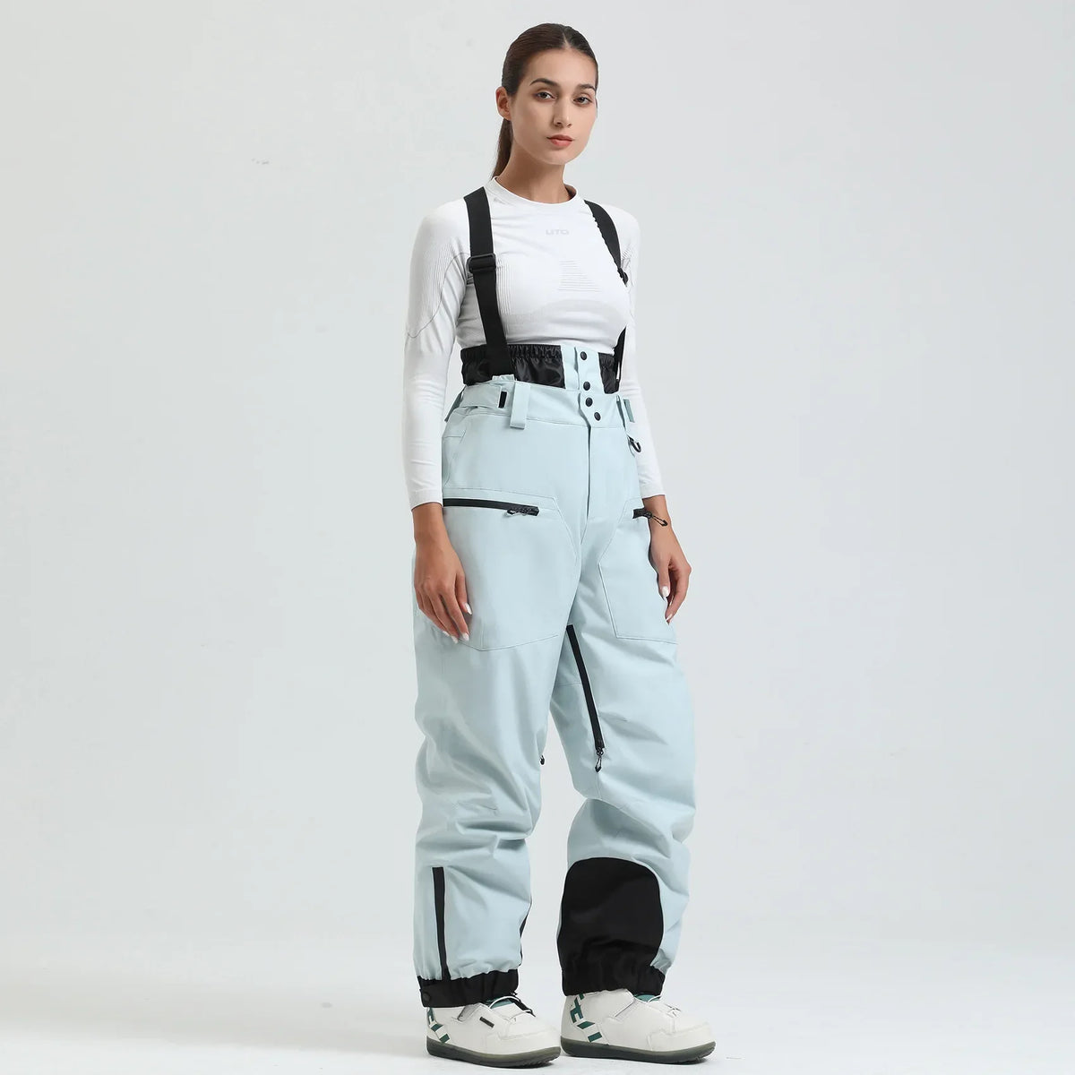 Pantalon de Ski Unisexe avec Bretelles – Pantalon de Snow Étanche pour Froid Extrême (-40°C)