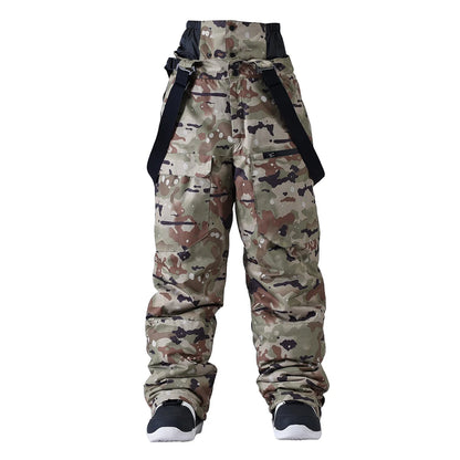 Pantalon de Snowboard Étanche Unisexe – Pantalon de Ski Coupe-Vent avec Bretelles et Protection de Taille