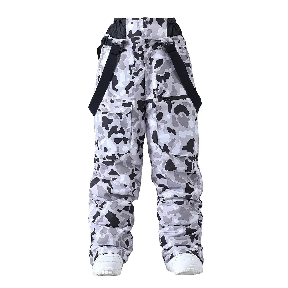 Pantalon de Snowboard Étanche Unisexe – Pantalon de Ski Coupe-Vent avec Bretelles et Protection de Taille