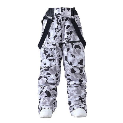 Pantalon de Snowboard Étanche Unisexe – Pantalon de Ski Coupe-Vent avec Bretelles et Protection de Taille