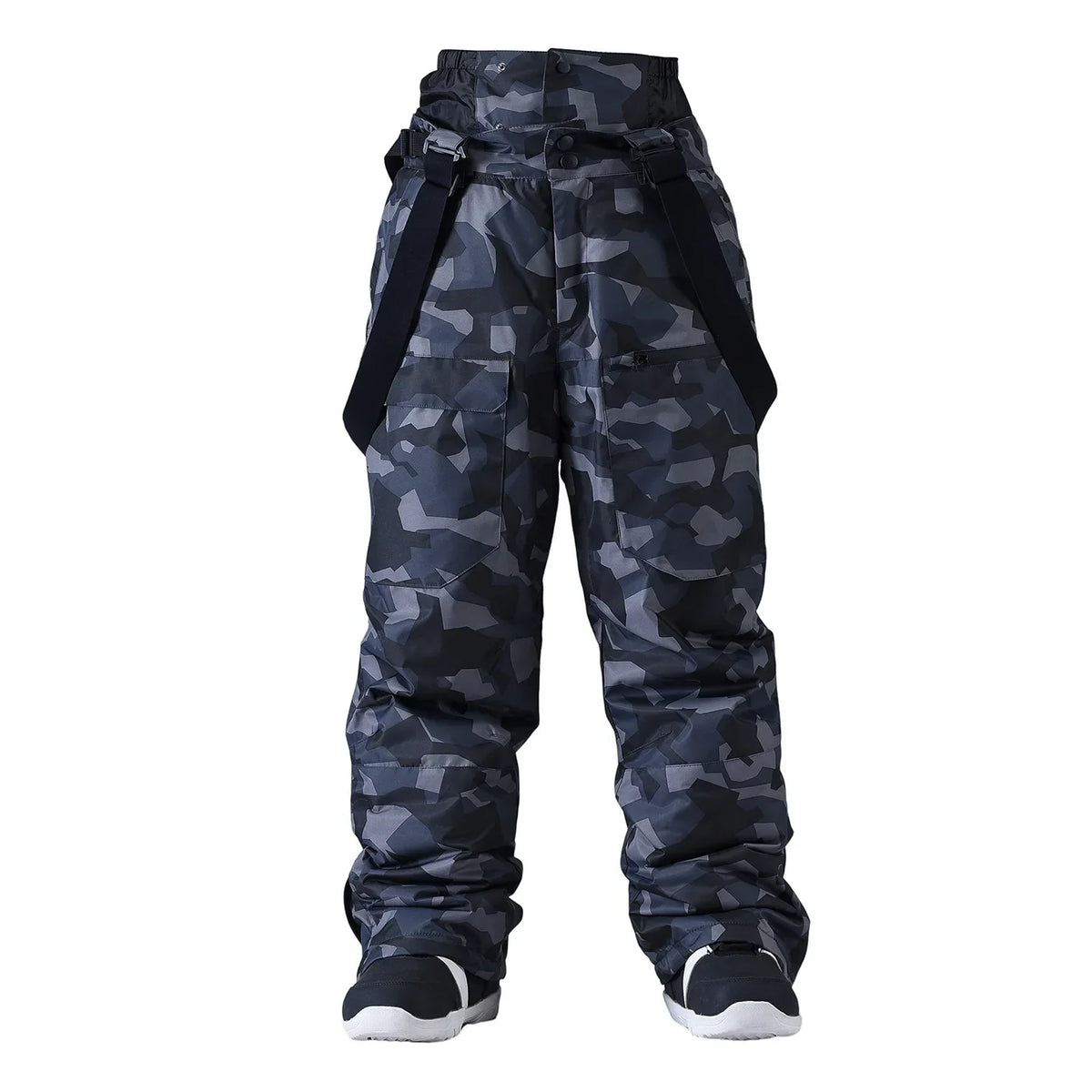 Pantalon de Snowboard Étanche Unisexe – Pantalon de Ski Coupe-Vent avec Bretelles et Protection de Taille