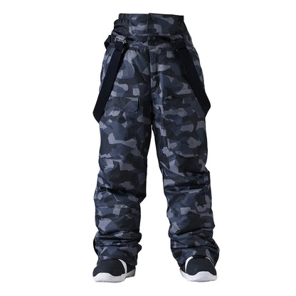 Pantalon de Snowboard Étanche Unisexe – Pantalon de Ski Coupe-Vent avec Bretelles et Protection de Taille