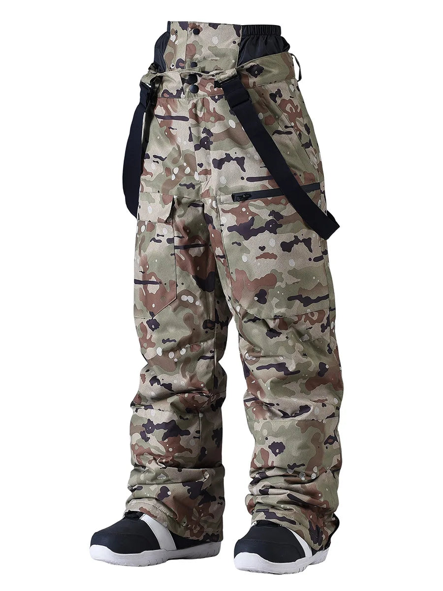 Pantalon de Snowboard Étanche Unisexe – Pantalon de Ski Coupe-Vent avec Bretelles et Protection de Taille