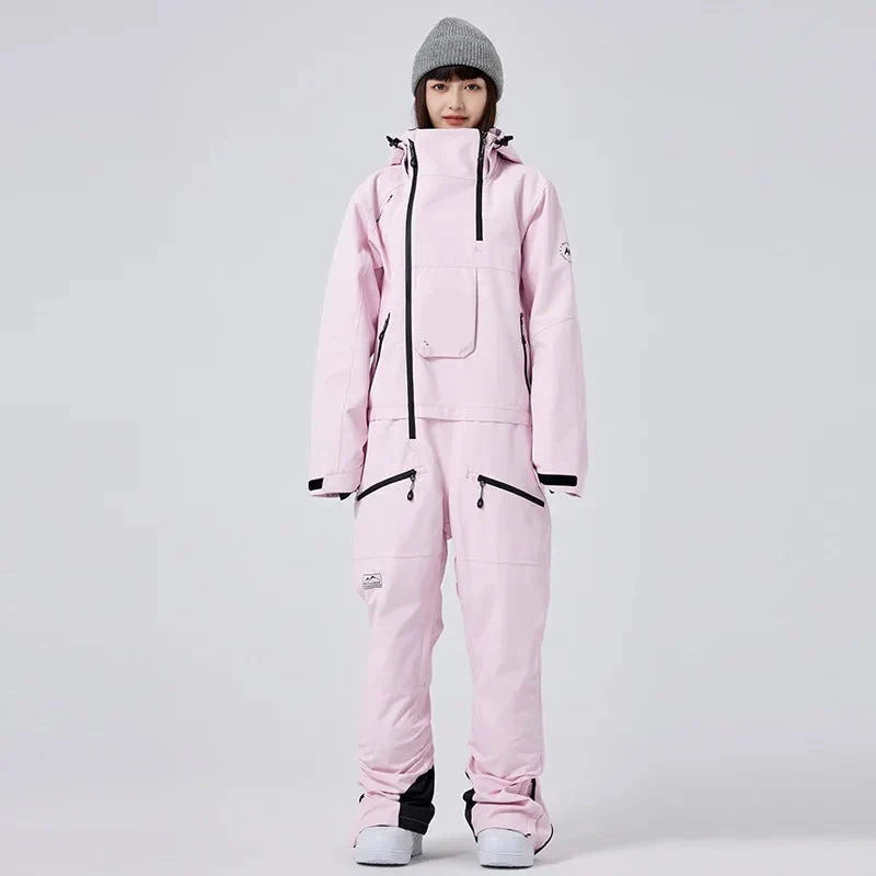 Combinaison de Ski Imperméable et Isolée pour Femme – Combinaison Hiver Épaisse Une-Pièce